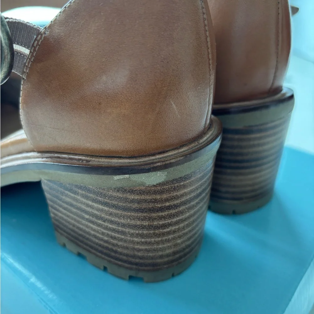 Seychelles Lock and Key Brown Heeled Boots with Stacked Heel - Picture 2 of 8